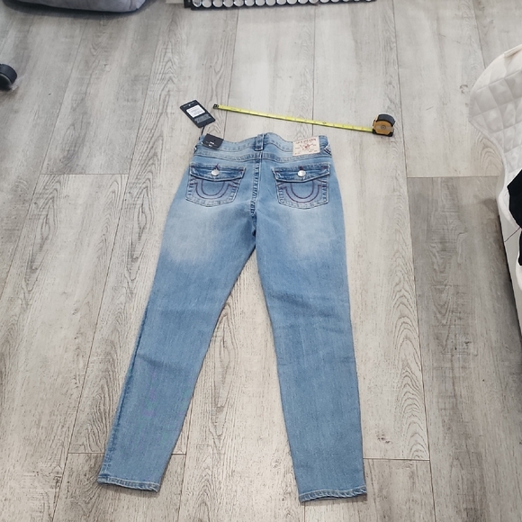 True Religion Blue Jeans with Purple Accents - Picture 2 of 11